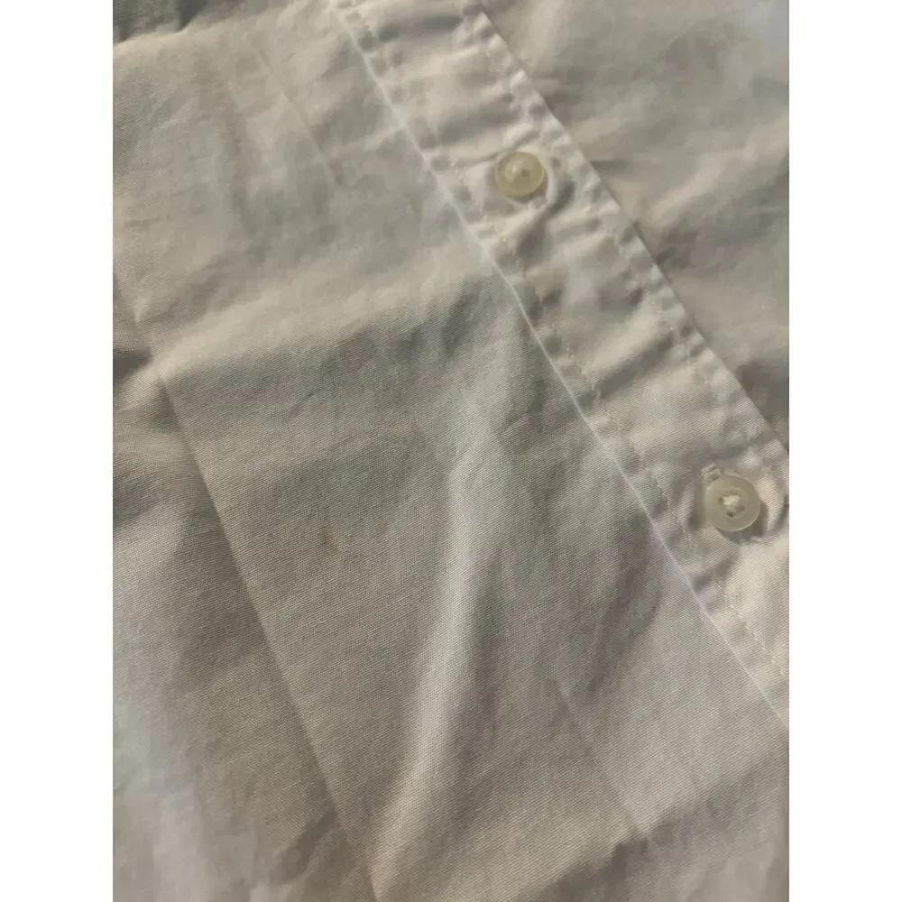 J Crew Women's Medium Shirt Sleeveless Cotton Poplin Button Front Signature Fit